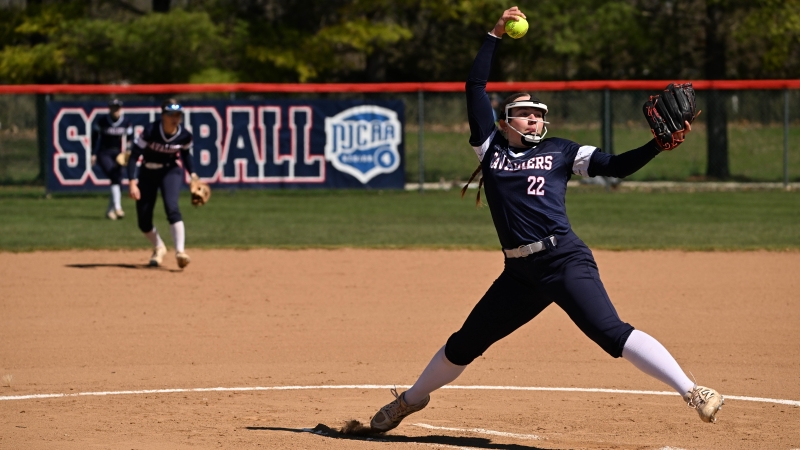 Softball player #22 Jordyn Butcher as pitcher